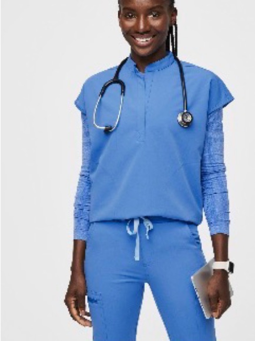 SET FIGS Retired Capri Blue Yola skinny pants WM Rafela Oversived WM underscrubL